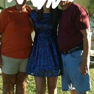 Navy Blue Sequin Homecoming Dress